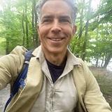 A selfie of Dr. Harris in the forest